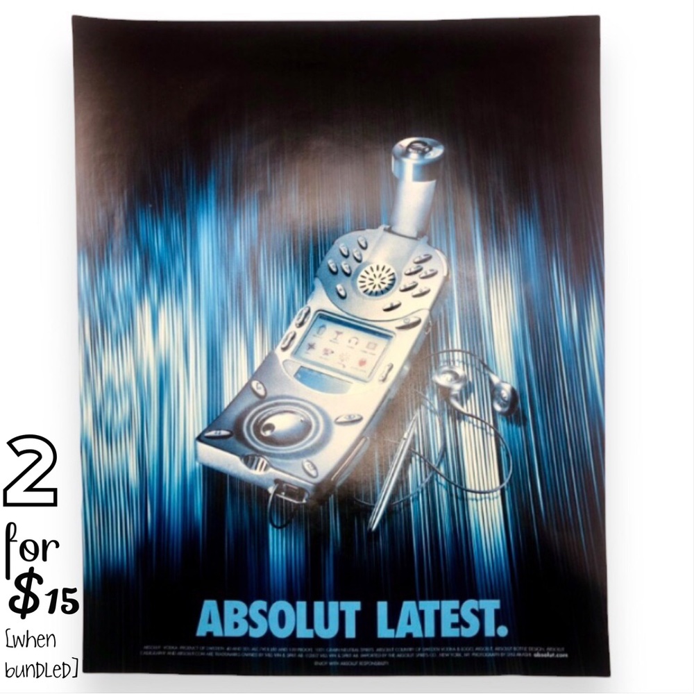 🟢[Absolut Vodka] ABSOLUT LATEST Original 2002 Vintage Magazine Advertisement